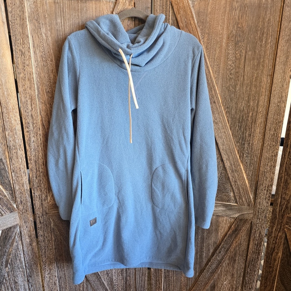 DESO‎ Supply Co Dress Women's Size XL Blue Velma Fleece Funnel Neck Pockets